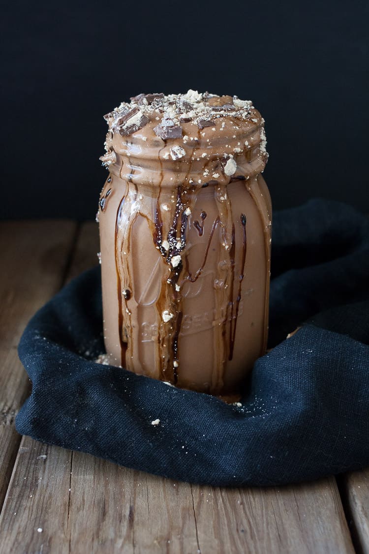 Vegan Peanut Butter Cup Milkshake- Veggies Don't Bite