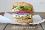 Cauliflower hemp garbanzo bean burgers