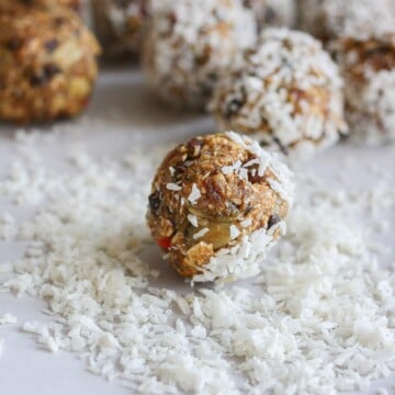 A close up of raw superfood balls