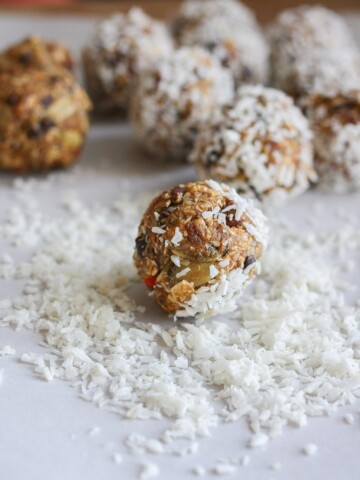 A close up of raw superfood balls