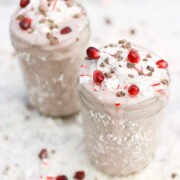 Chocolate covered candy cane milk shake