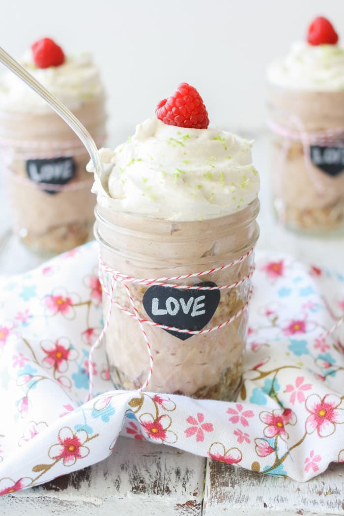 Key lime raspberry pudding parfait