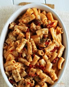 Vegan sundried tomato pasta