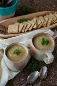 Vegan creamy roasted potato soup