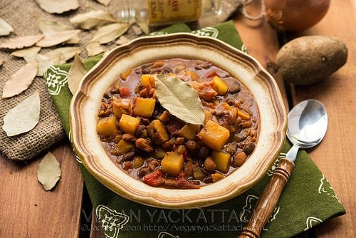 Vegan Slow cooker potato curry chili