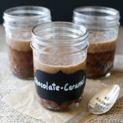 Three jars of chocolate protein pudding