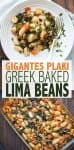 This healthy lima bean recipe with added veggies is a one stop meal. Gigantes Plaki is loaded with protein, perfect for all ages and so flavorful! #limabeanrecipes #greekrecipes