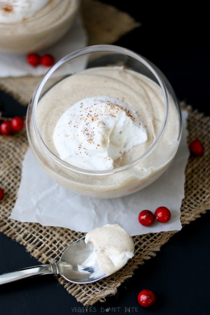 Starbucks eggnog latte pudding with silk almond nog