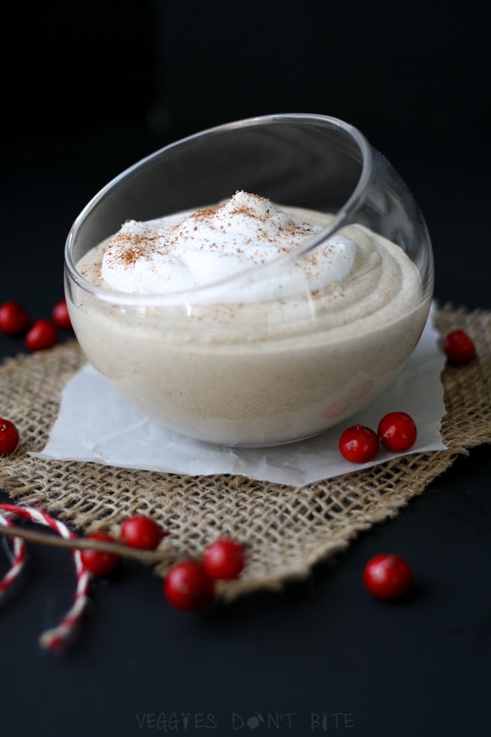 Starbucks latte inspired eggnog pudding with silk almond nog