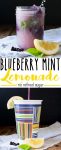 Want to beat the heat of summer? Swap out those sugar filled drinks for this blueberry lemonade with hints of mint. Sweet, tart and ice cold! #summerdrinks #healthylemonade #ad
