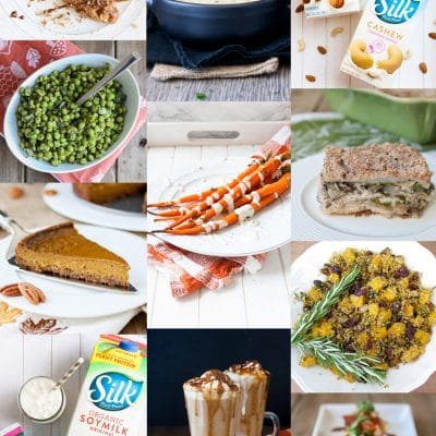 collage of vegan thanksgiving meals