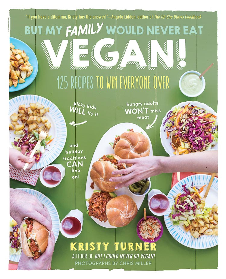A green cover of vegan cookbook 