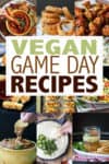 The ultimate round up featuring tasty, quick and easy game day recipes perfect for feeding a crowd. This is where you wow all types of eaters and watch them shovel food into their mouth!#vegan #gameday #veganappetizers