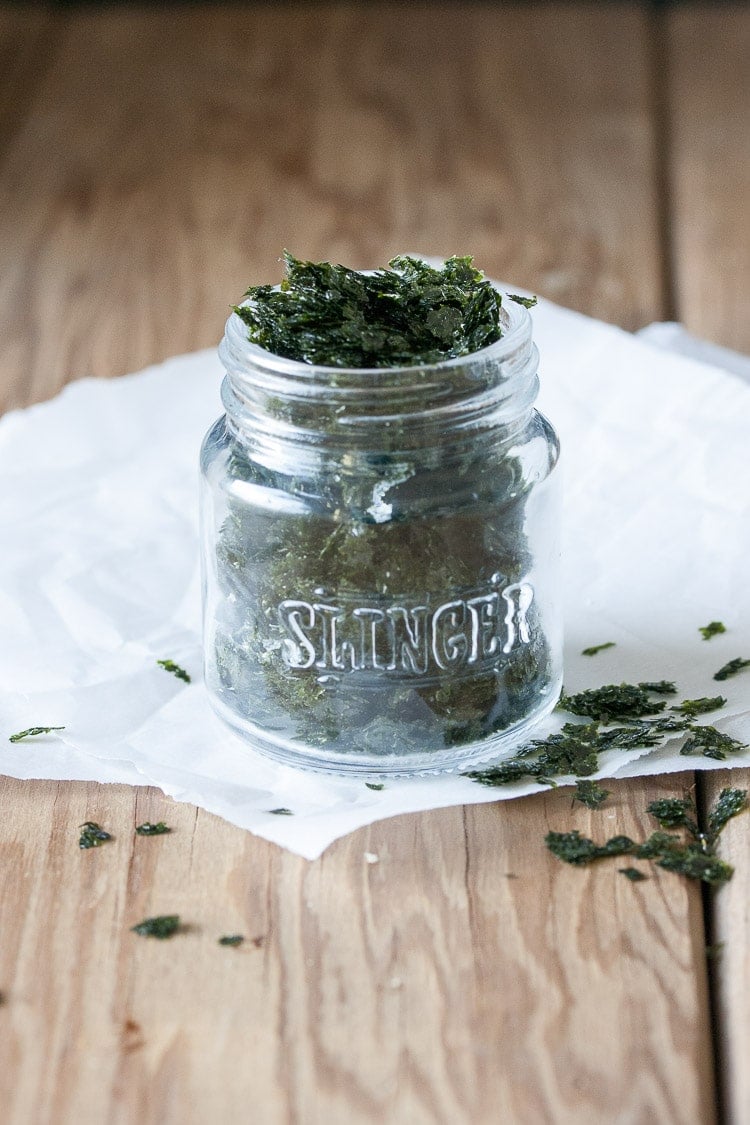 A close up of seaweed used to make Stir Fry Cauliflower Rice