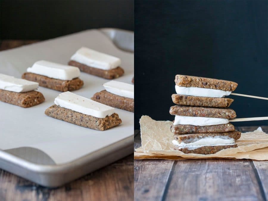 Step by step photos of ice cream sandwich bars