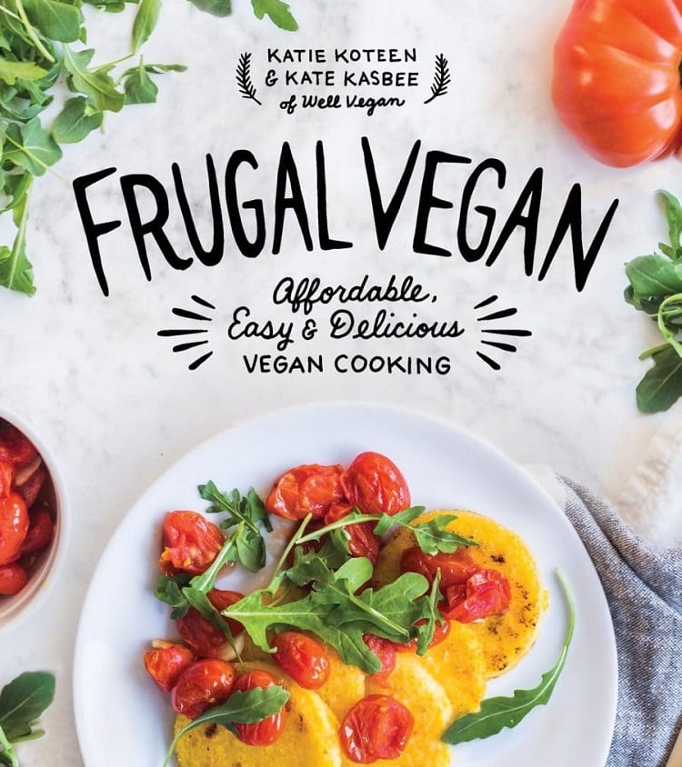 A cookbook cover of the frugal vegan