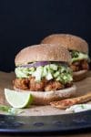 Vegan BBQ sliders with chickpeas