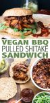 Vegan BBQ pulled pork sandwich made with mushrooms