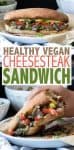 Only 20 minutes to a healthy easy dinner your whole family will love! This vegan cheesesteak mushroom sandwich is the perfect anytime meal. #vegansandwich #easyveganrecipes