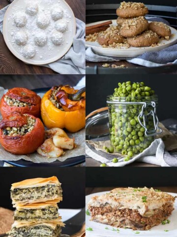 Collage of different Greek recipes for Christmas