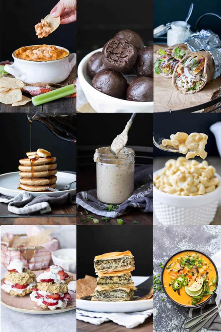 Collage of a variety of delicious looking breakfast, lunch and dinner recipes