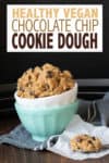 There is nothing quite like devouring vegan cookie dough straight from the bowl! This incredible healthy version has only seven easy to find ingredients. #healthydesserts #cookiedough