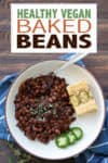 Having basic picnic staples is a must as the weather warms up. These vegan baked beans are packed with flavor and can be served with so many other recipes! #veganbeanrecipes #picnicfood