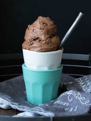 Are you looking for a frozen treat, that not only tastes amazing but is filled with nutrition? This easy vegan chocolate ice recipe will be your new BFF! #vegandessertrecipes #dairyfreedessert