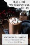 Photo of hot chocolate with marshmallows with overlay text