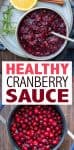 Collage of cranberry sauce being made and the final product with text overlay