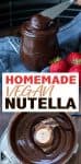 Collage of Nutella being blended and a jar of it with text overlay