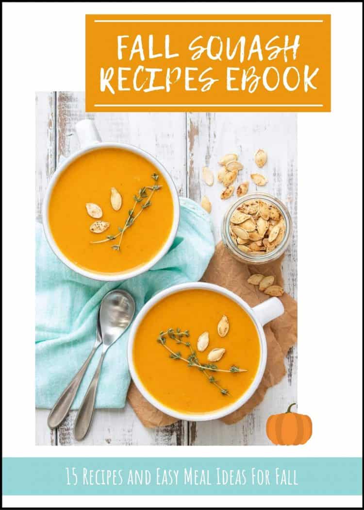 Cover of squash ebook with a photo of two bowls of orange soup