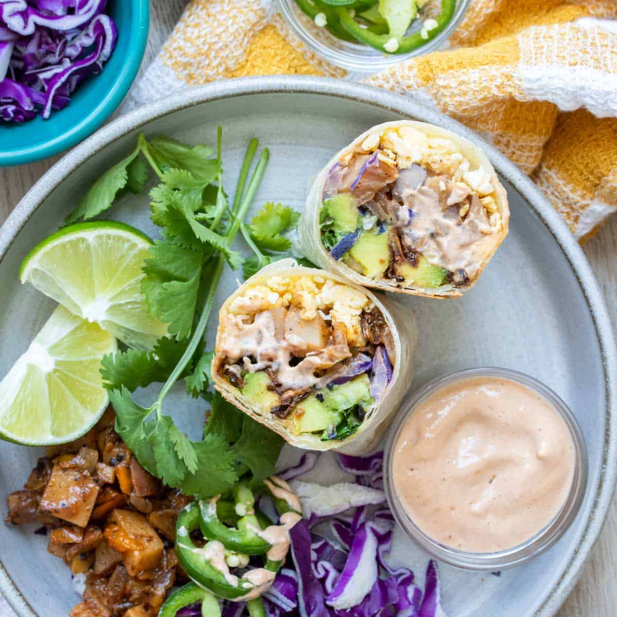 Veggie shop breakfast burrito