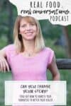 Overlay text on changing your story and a blond woman with a pink shirt smiling